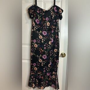 Guess Black Midi Dress with Elegant Design